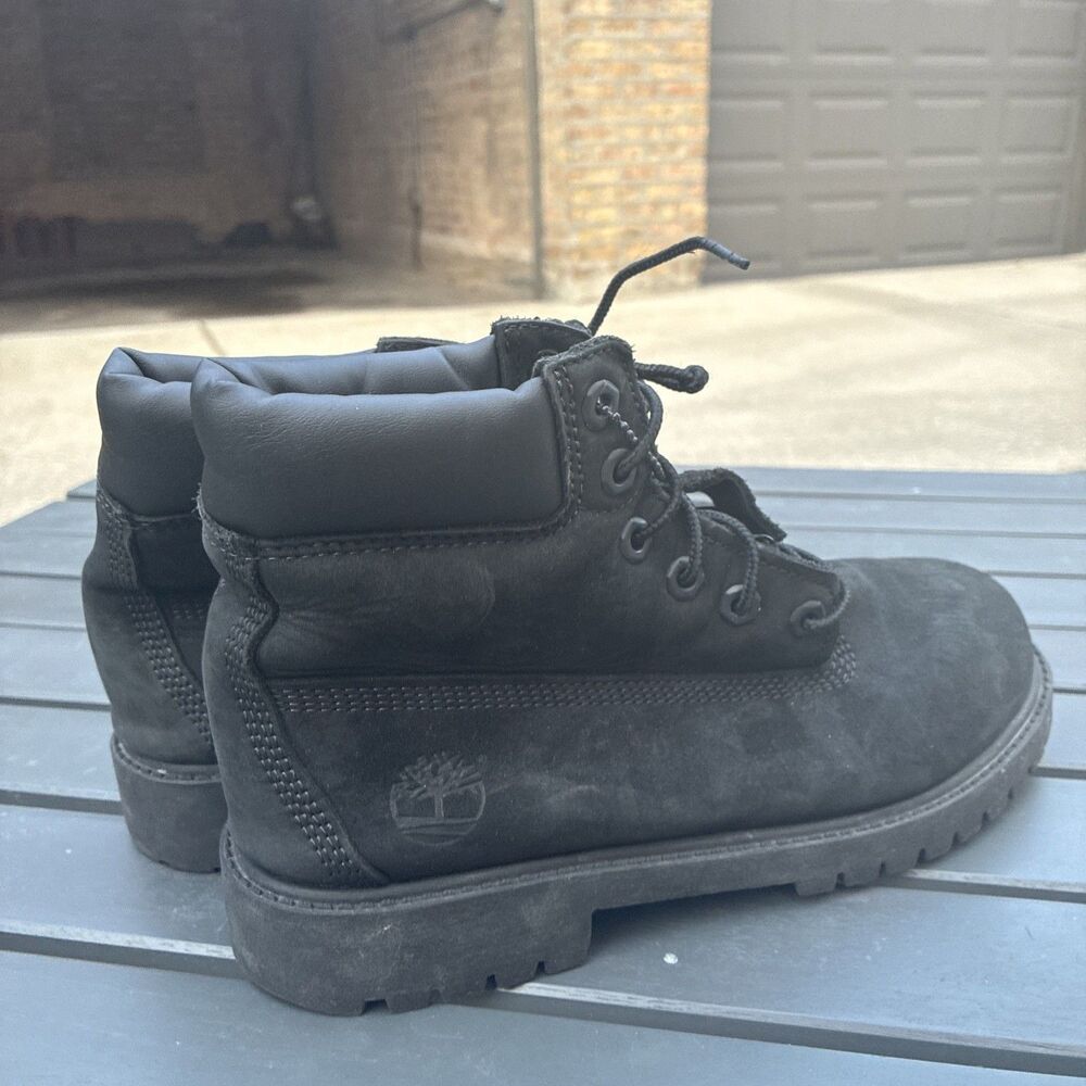 Timberland Boys Black Boots 5M